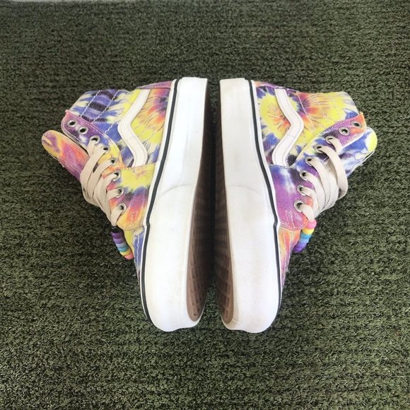 Women 7- Vans Sk8-Hi Tapered Washed Tie-Dye Shoes Multicolor VN0A4U1619X - Picture 2 of 8